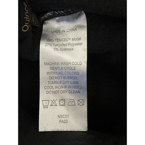 Quince Pants Womens M Black Wide Leg Capri Ultra Soft Pull On Pockets Drawstring - Picture 10 of 10
